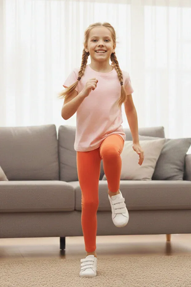 Детские леггинсы для девочек хлопковые Basics Twoo Kids, Orange — фото 3