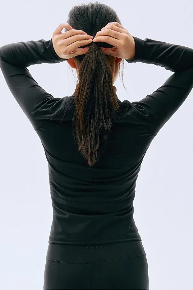 Детское худи для девочек с длинным рукавом H&M, Black — фото 4