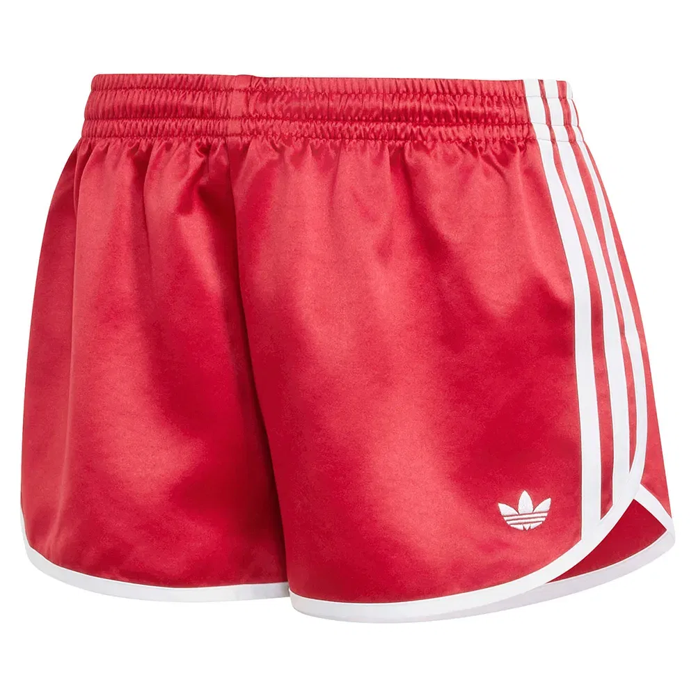 Женские шорты из атласа 3 Stripes Sprntr Adidas Originals, Red — фото 3