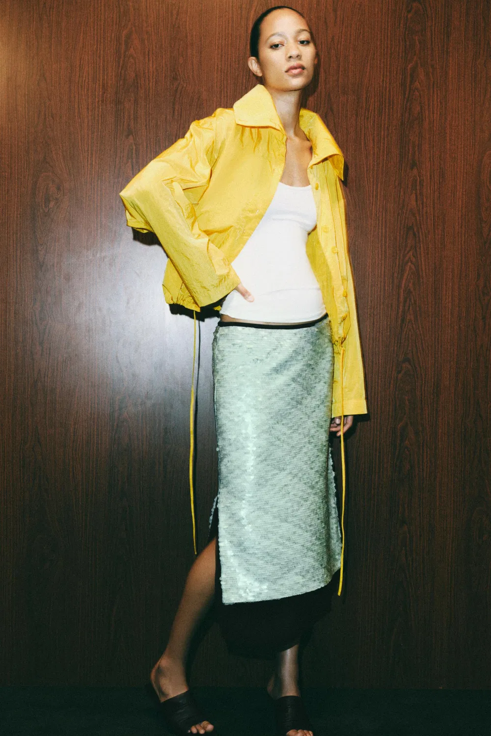 Куртка-бомбер с воротником-стойкой из коллекции ZW ZARA, Yellow