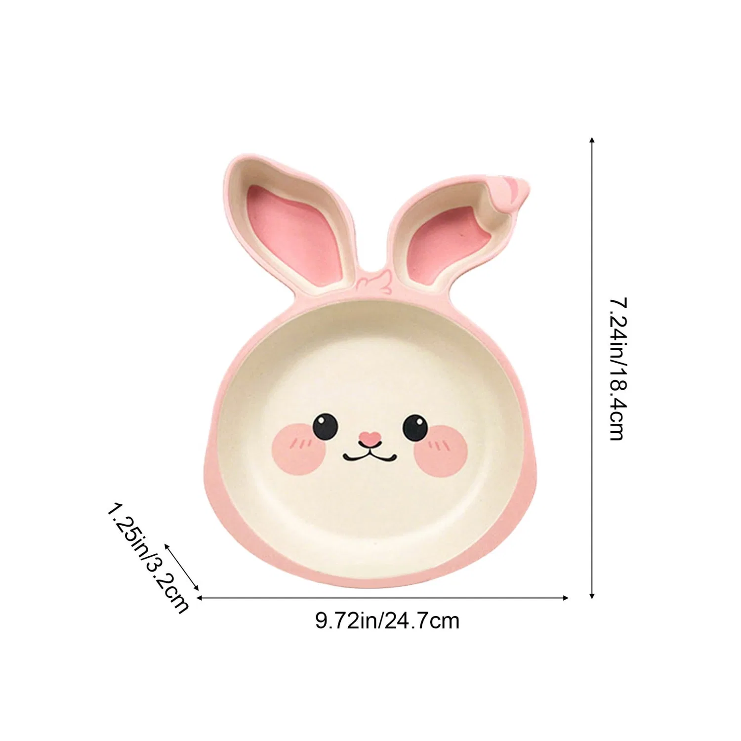 Тарелка детская 3-секционная Easter Bunny, 24.7x18.4 см, Btomtd, pink — фото 3