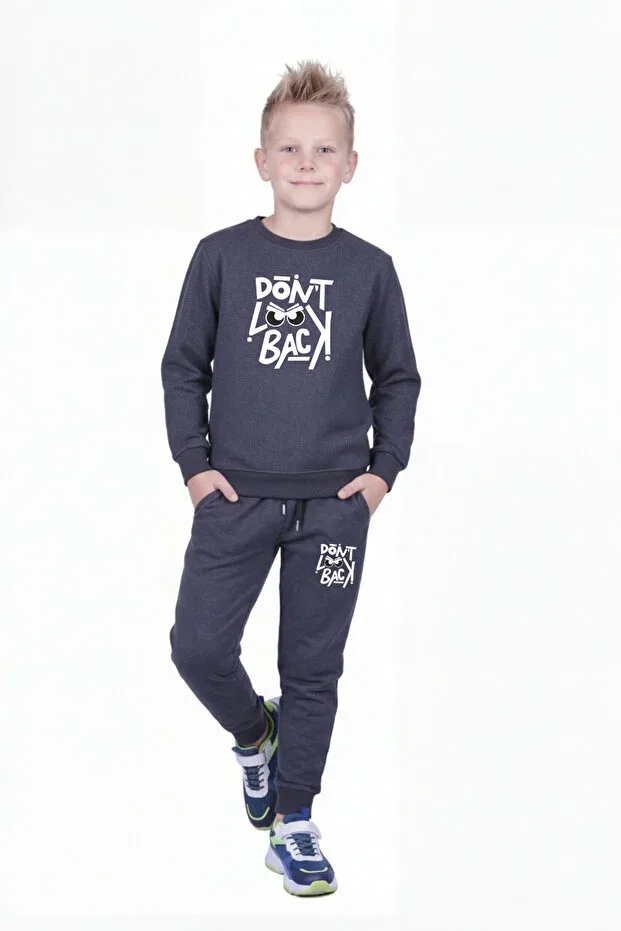 Детский спортивный комплект для мальчиков с принтом Fyk Kids, Smoke Grey