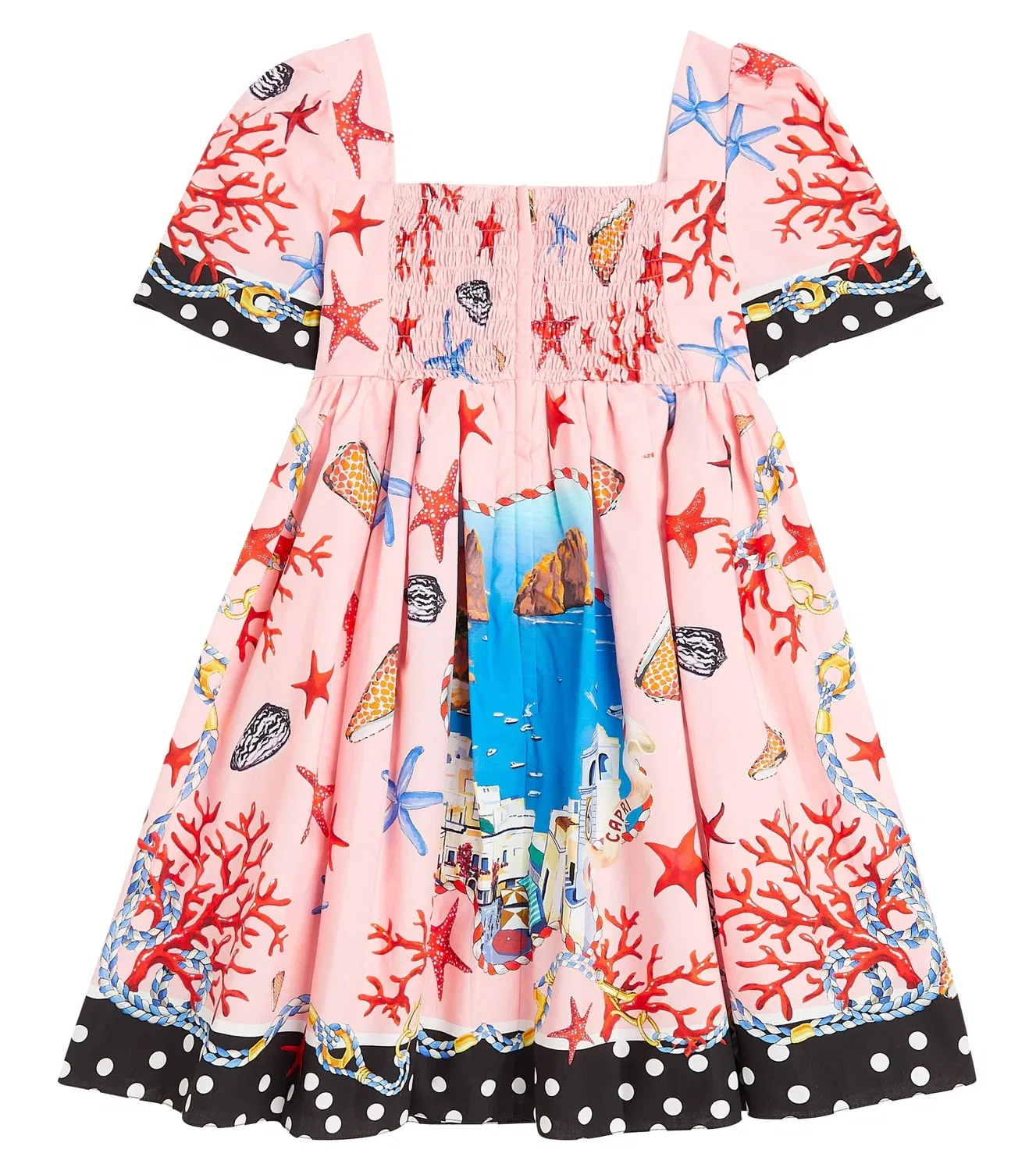 Платье плиссированное с принтом Capri Dolce&Gabbana Kids, розовый — фото 4