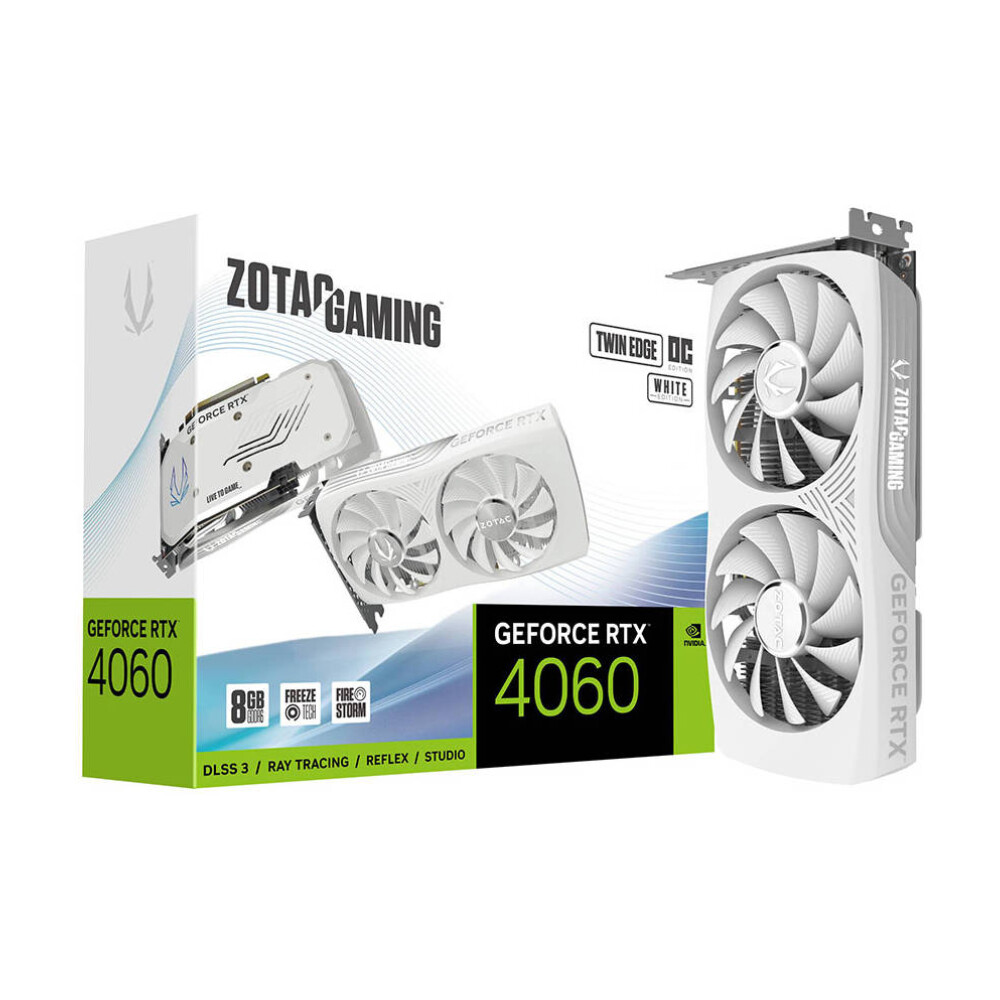 

Видеокарта ZOTAC GeForce RTX 4060 Twin Edge OC, 8 ГБ, белый