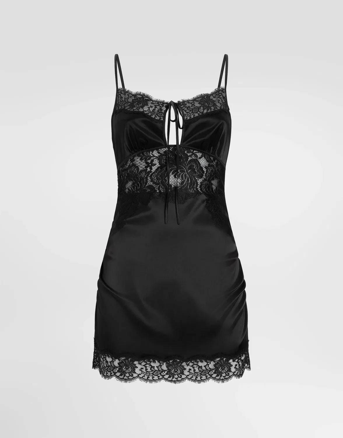 Платье из стрейч-атласа Dolce & Gabbana, черный