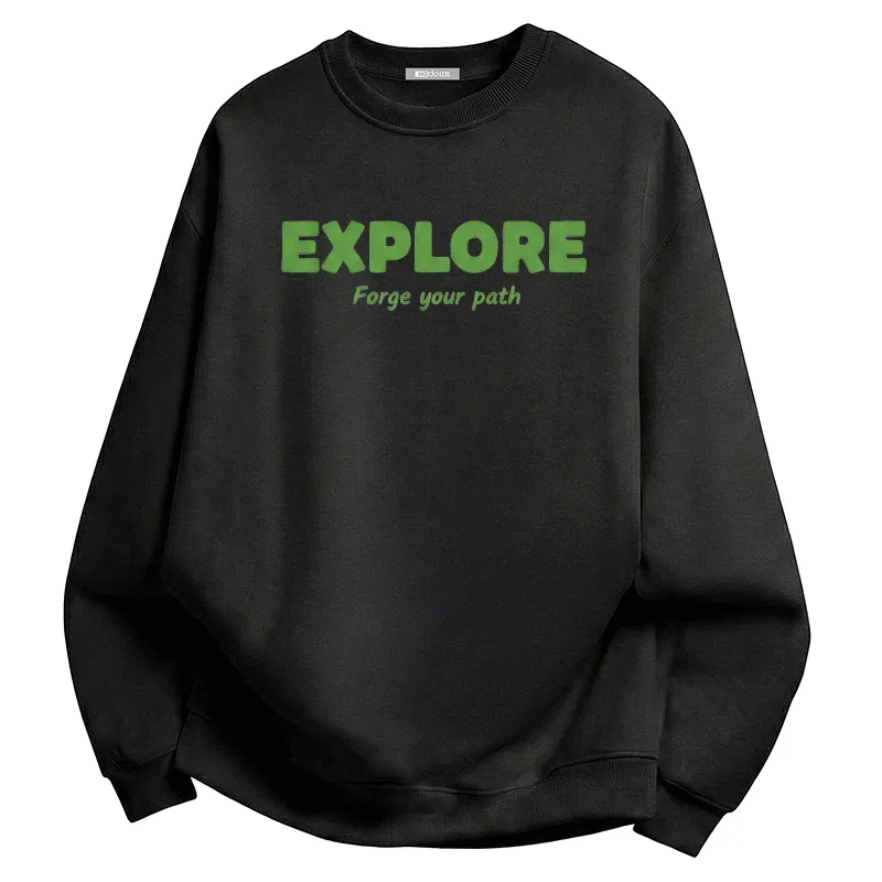 Детский свитшот с принтом Red Bean EXPLORE, Black