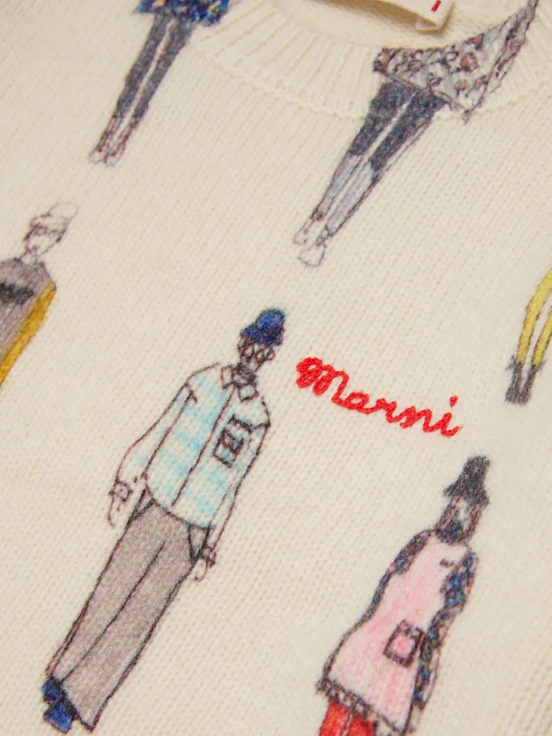 Платье с вышитым логотипом и принтом Marni Kids, нейтральные цвета — фото 4