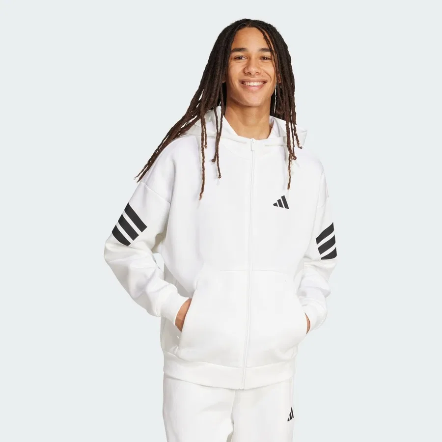 Худи с капюшоном и молнией Future Icons 3-Stripes adidas, Черный