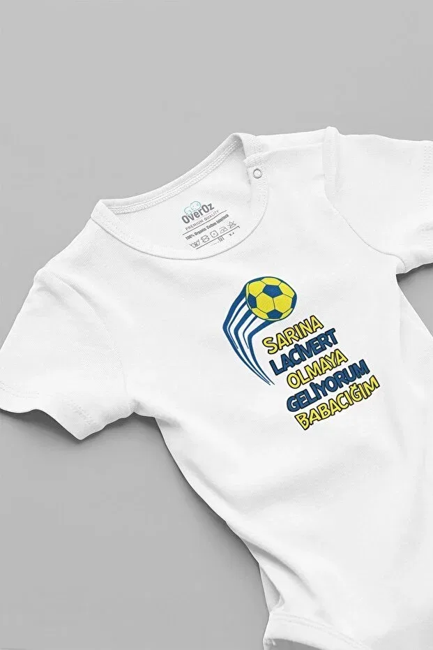 Детское боди с принтом Organic 100% cotton fan printed text baby bodysuit snap fastener jumpsuit 5732 Overoz, White