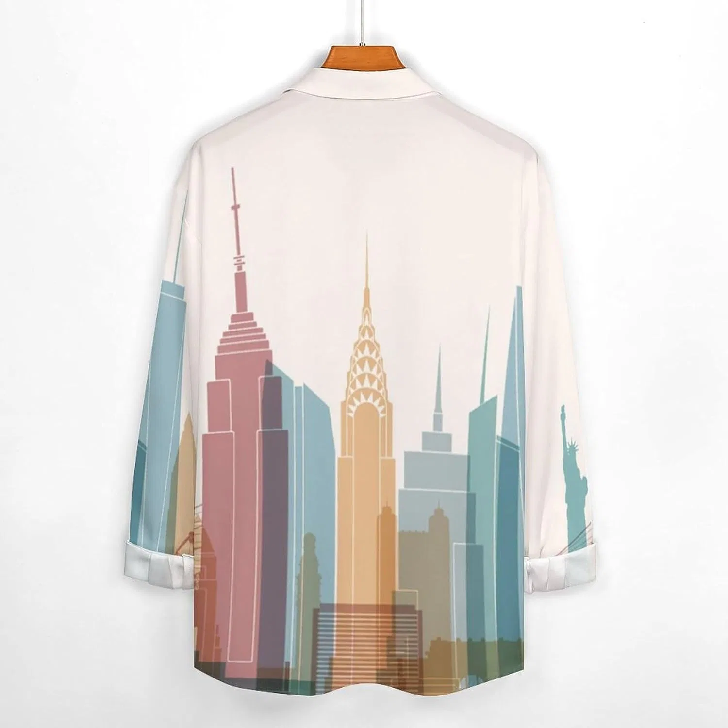 Мужская футболка с длинным рукавом New York City Skyline Silhouette, Style — фото 4