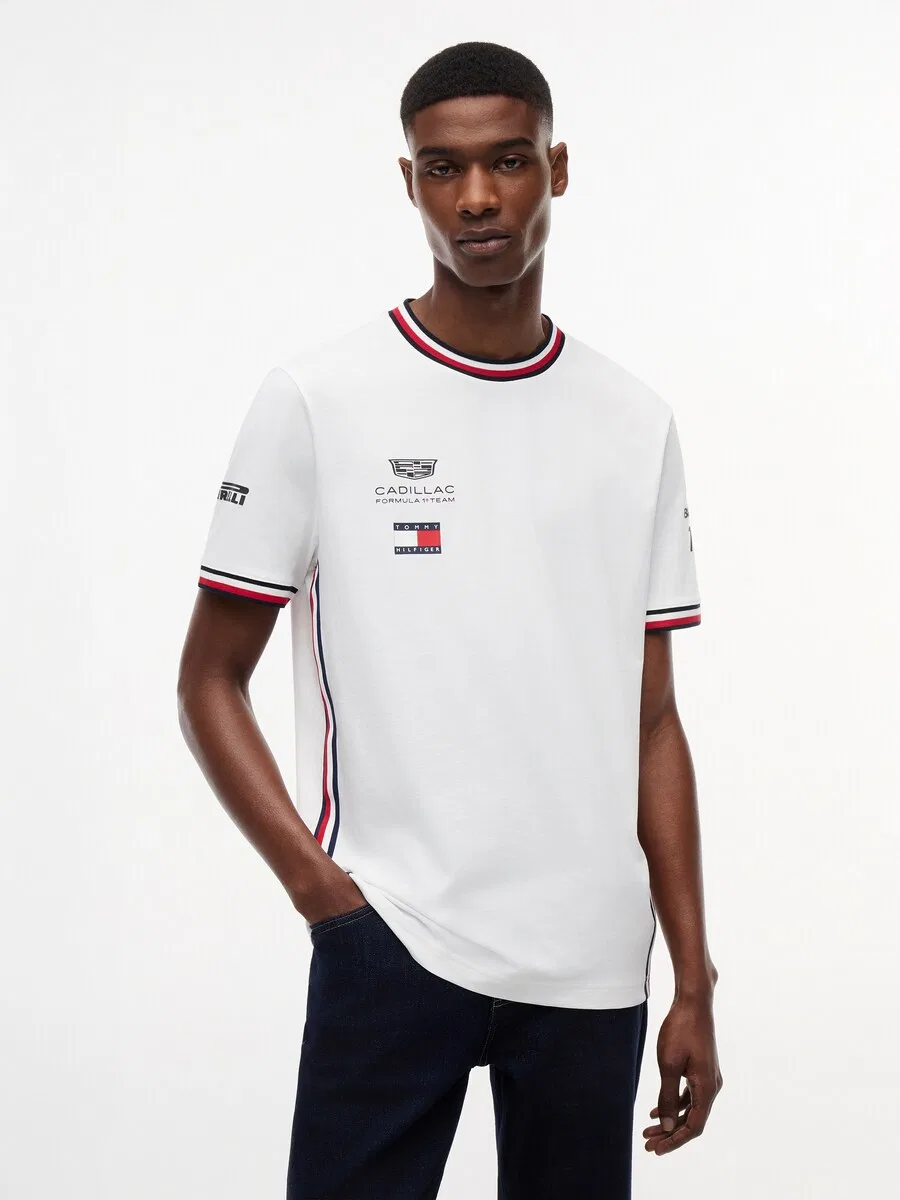 Футболка TOMMY HILFIGER Bottas Replica белого цвета — фото 2