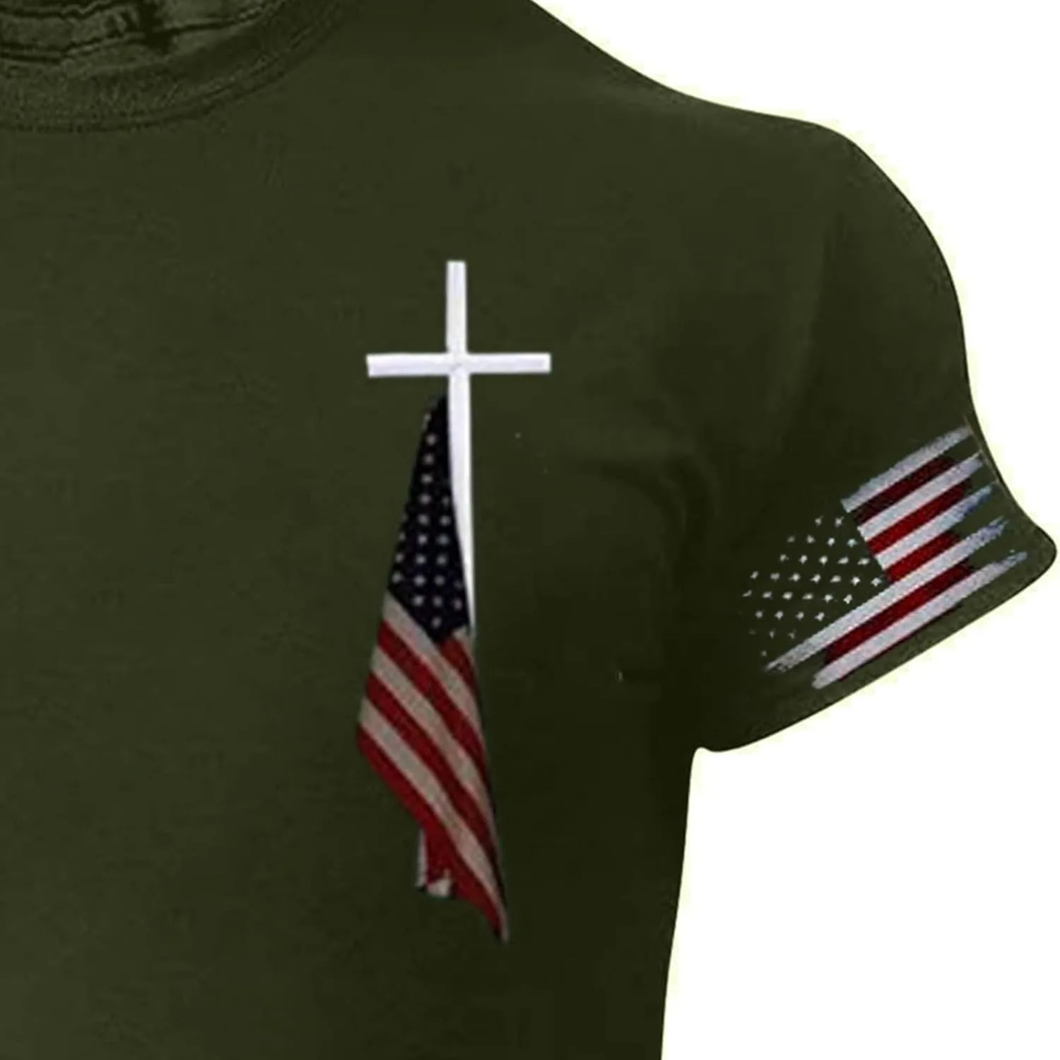 Мужская футболка Faith Cross Print с патриотичным принтом — фото 2