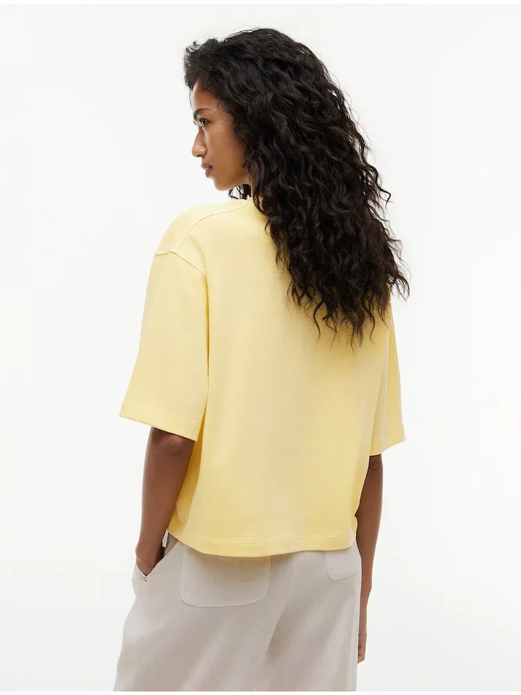 Футболка оверсайз Garment Dye Crest TOMMY HILFIGER, Lemon — фото 3