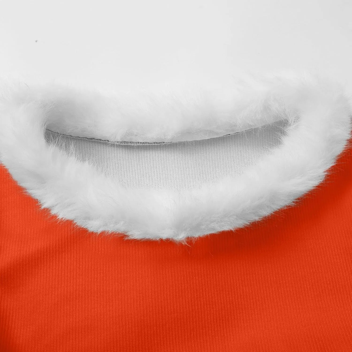 Женский свитшот с принтом Ugly Christmas Sweatshirts, белый с искусственным мехом, оранжевый — фото 3
