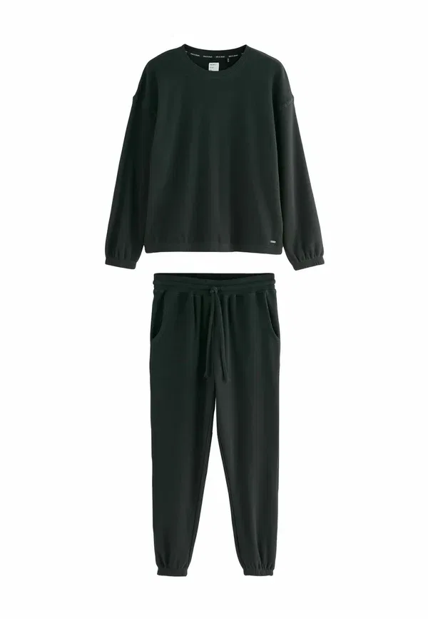 Пижамный комплект, rib, Tall fit - cosy waffle long sleeve - pyjama set, Next, черный