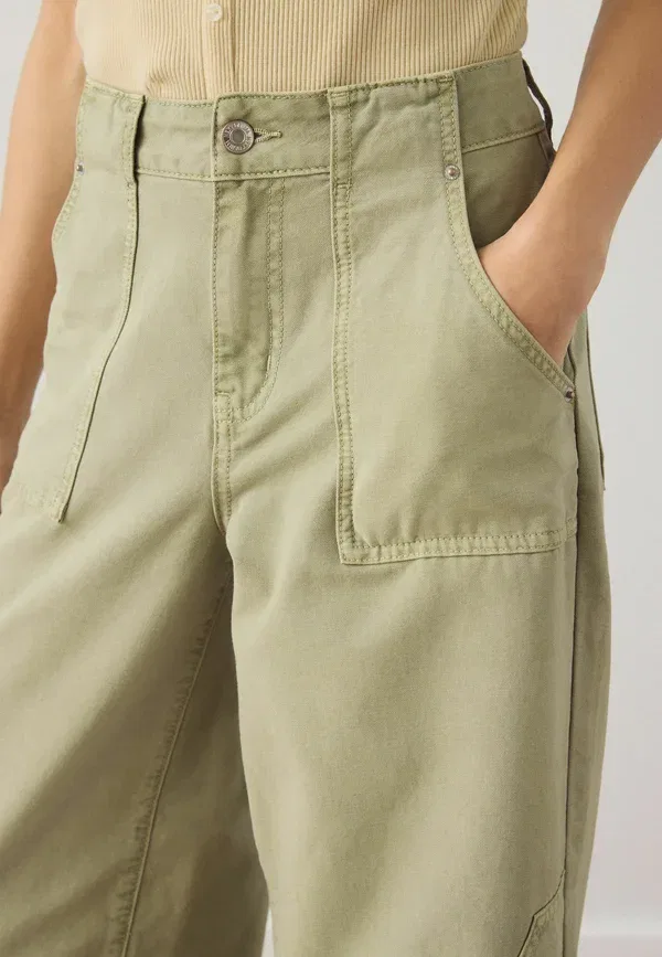 Брюки свободные Loose jeans Next, Khaki Green, зеленый/хаки