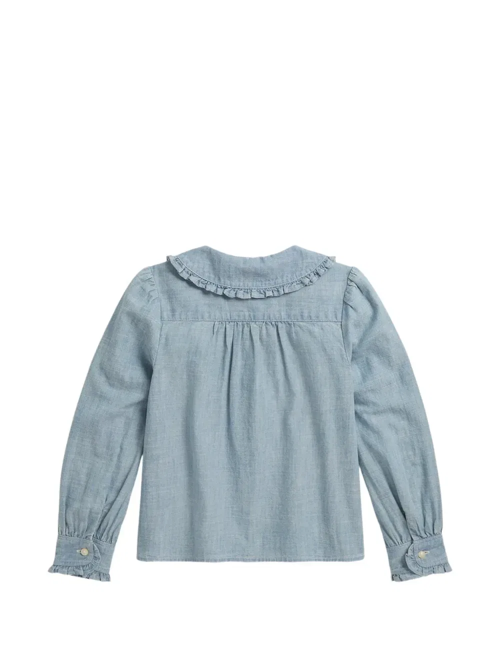 Рубашка с оборками Polo Ralph Lauren Kids, синий — фото 2