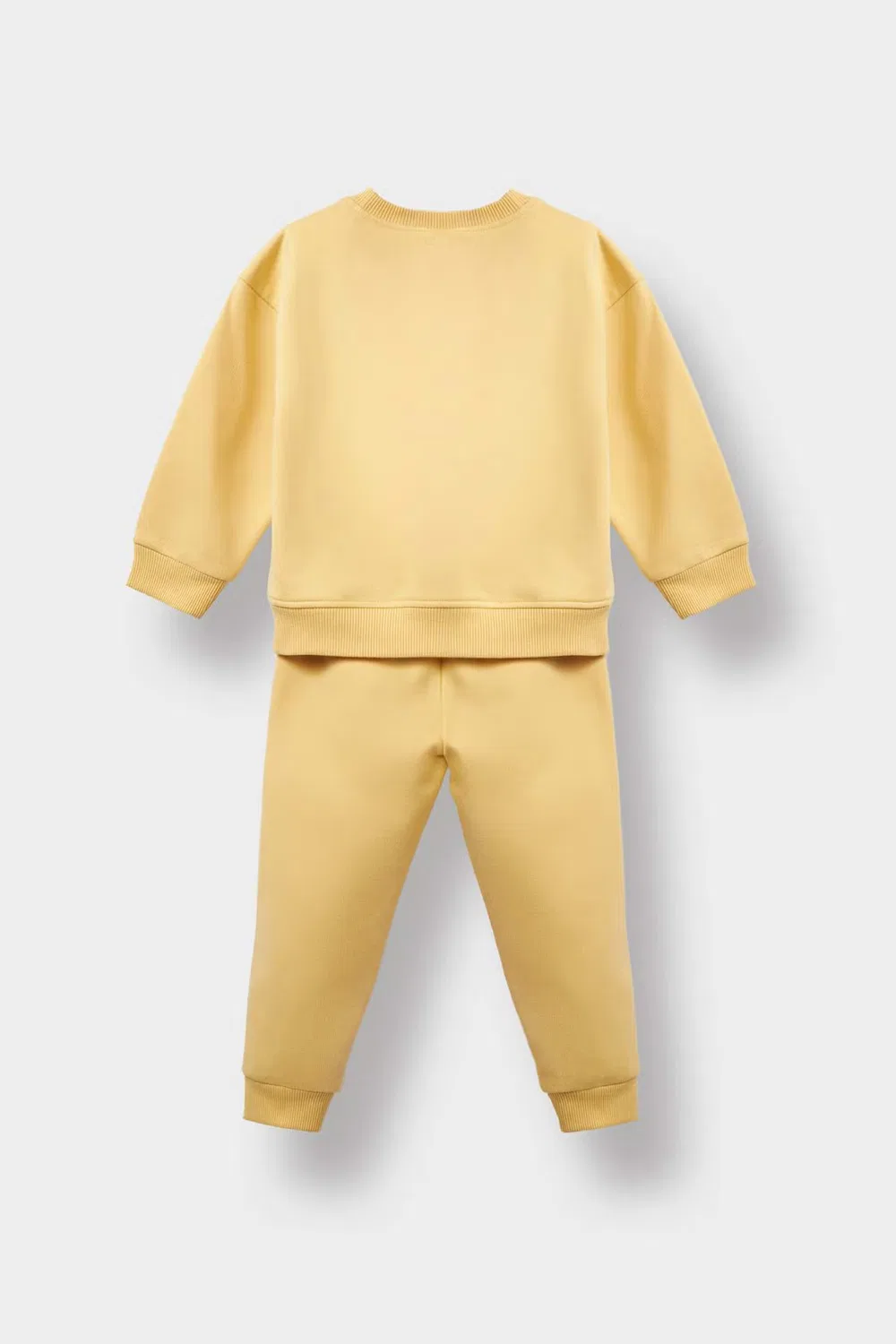 Комплект из футера с мягким начесом внутри, модель Sweatshirt Sweatpants, Defacto, желтый — фото 4