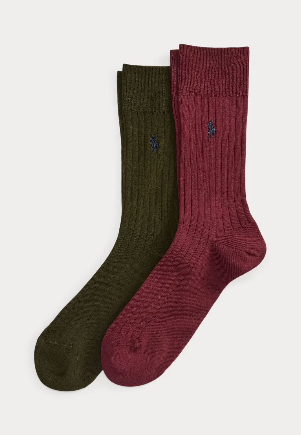 Ребристые носки из хлопковой смеси (2 шт.) - носки Polo Ralph Lauren, Bordeaux