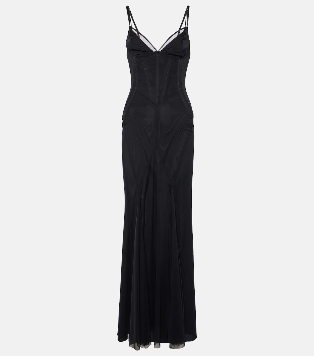 

Платье-корсет с атласом Dolce&Gabbana, Nero