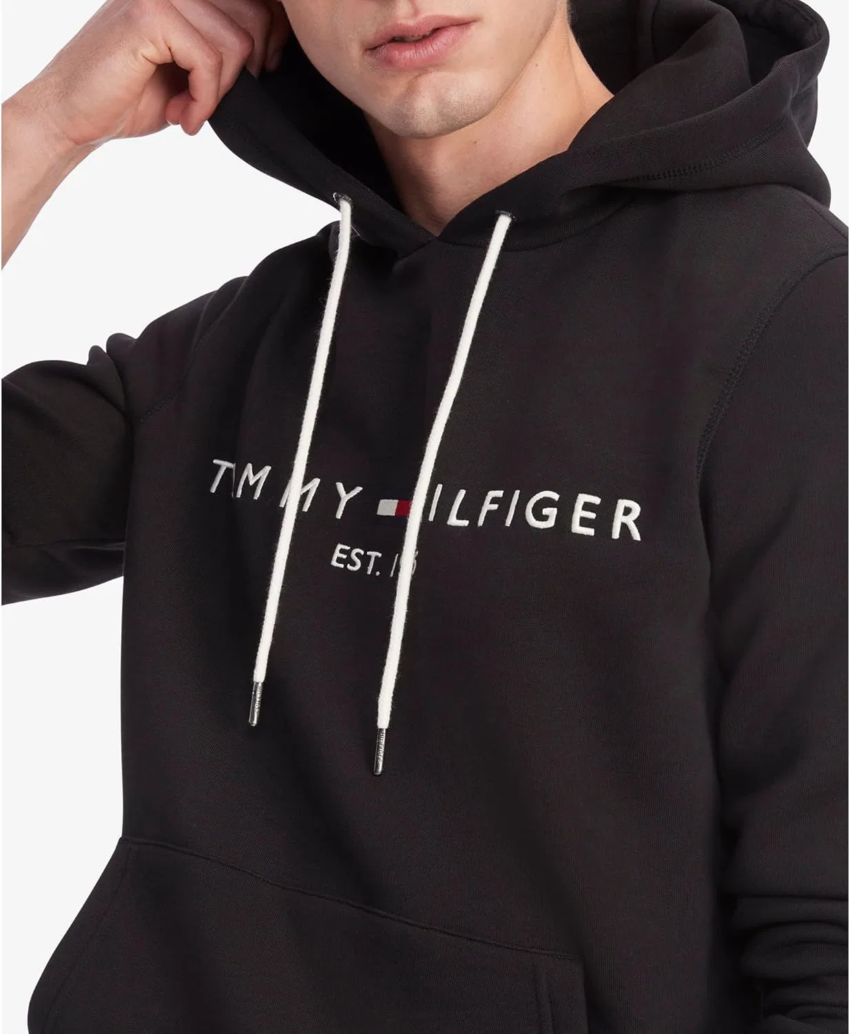 Худи на молнии Tommy Hilfiger с вышитым логотипом, черный — фото 2