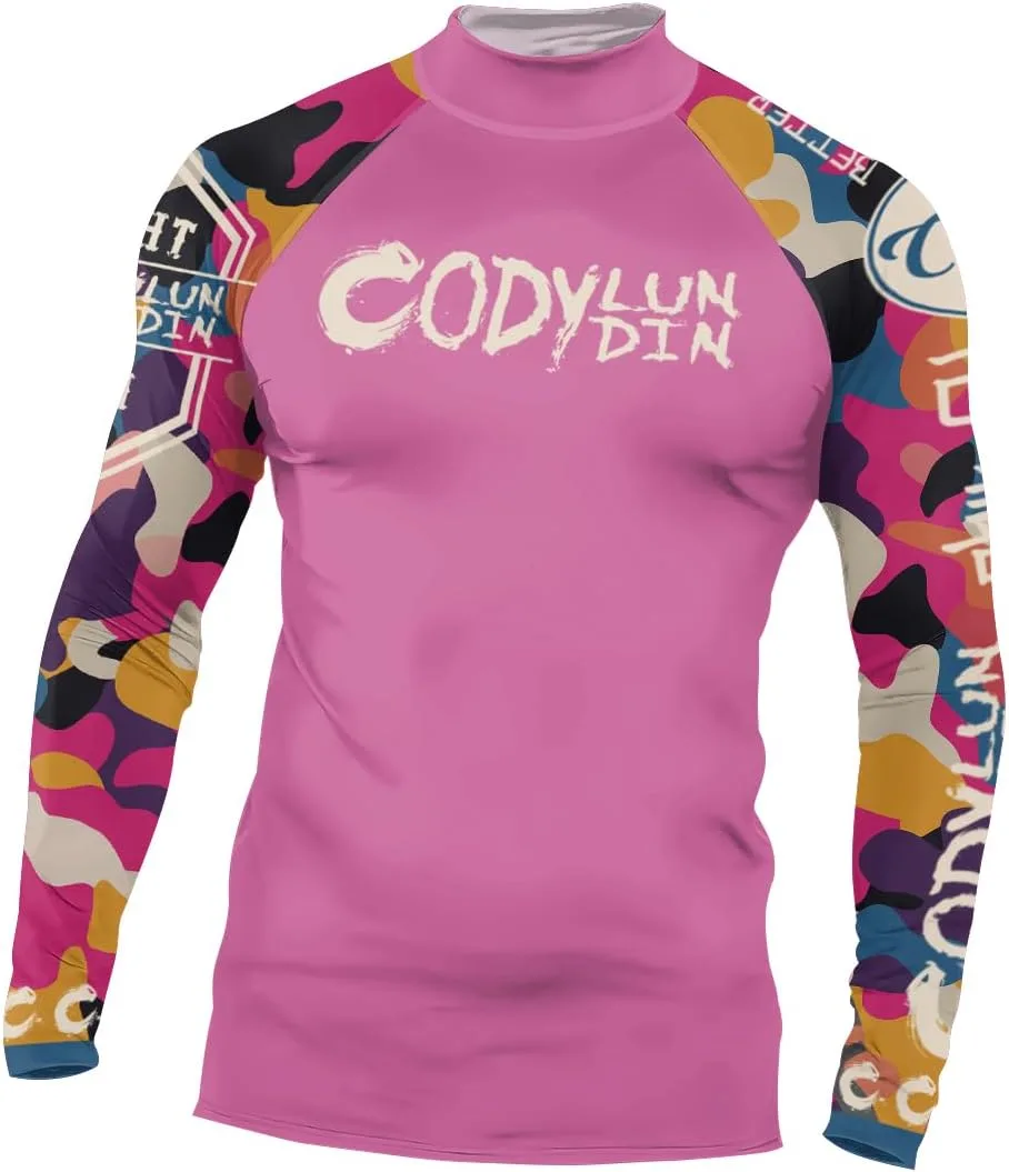 

Красная мужская компрессионная футболка с длинным рукавом Red Plume