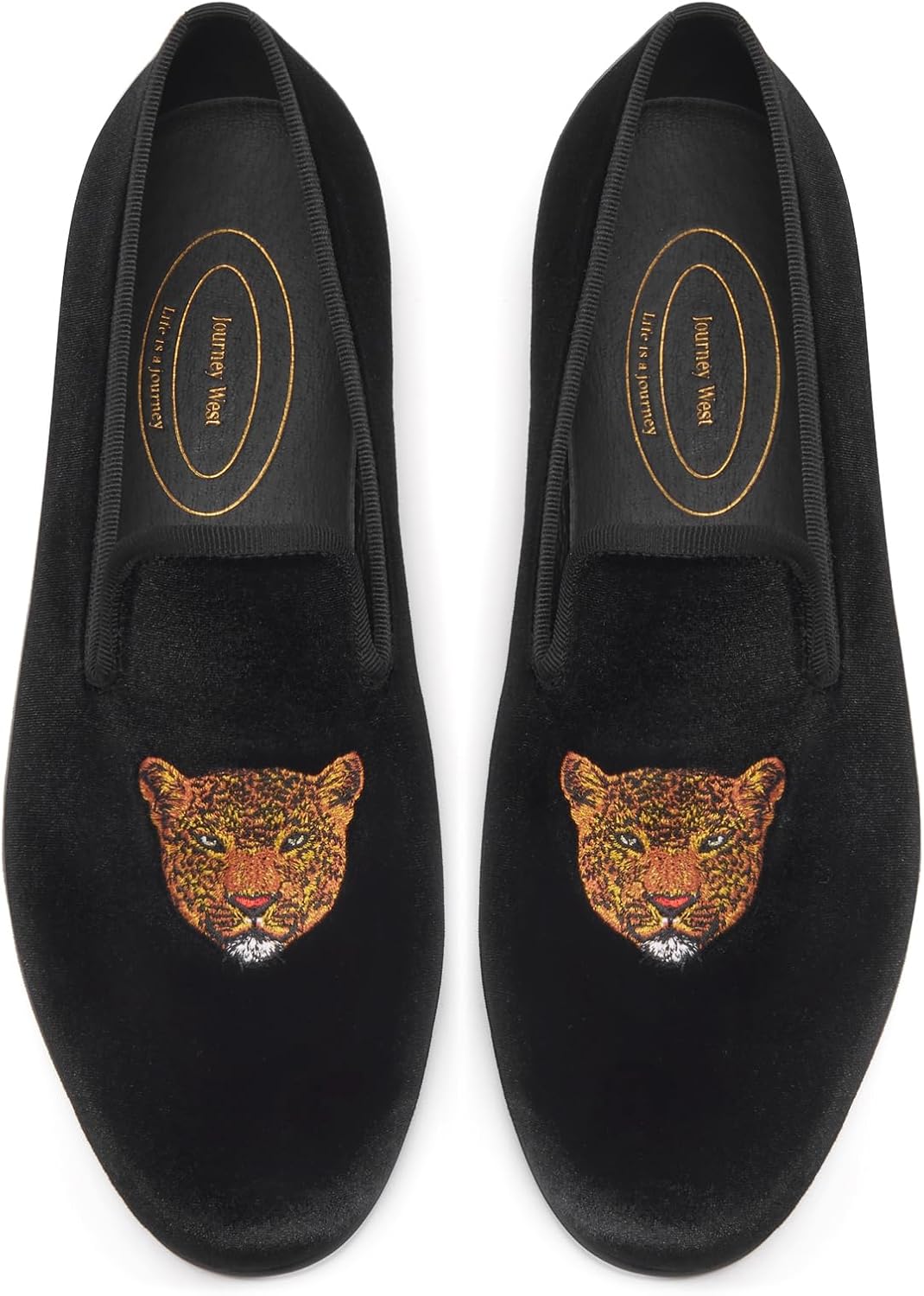 

Мужские бархатные лоферы Journey West с вышивкой, слипоны, туфли для смокинга для мужчин, черный