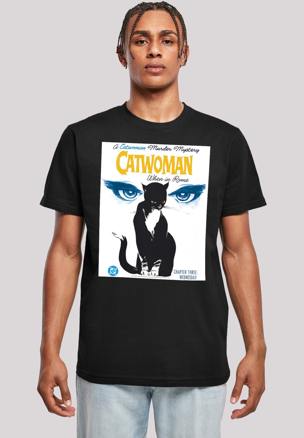 

Футболка с принтом DC COMICS BATMAN CATWOMAN WHEN IN ROME F4NT4STIC, черный