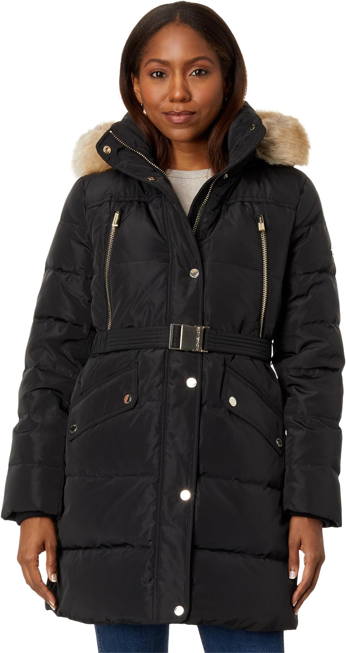 

Пуховик MICHAEL Michael Kors Belted Down Puffer M825164CZ, черный