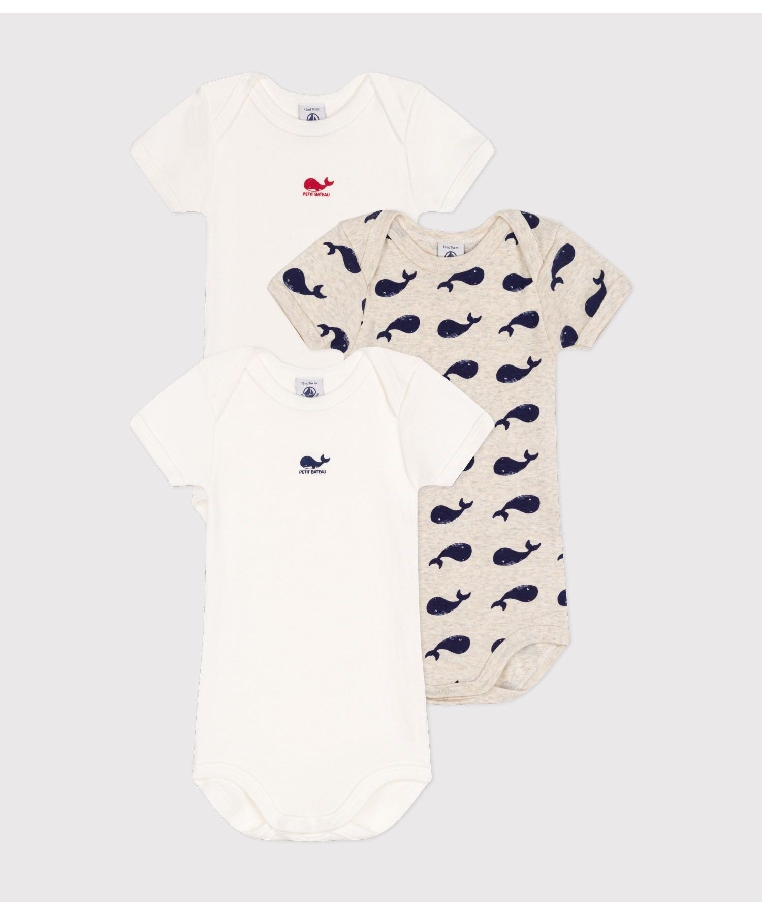 Боди с короткими рукавами (комплект из 3 предметов) Petit Bateau, Multicolor 1