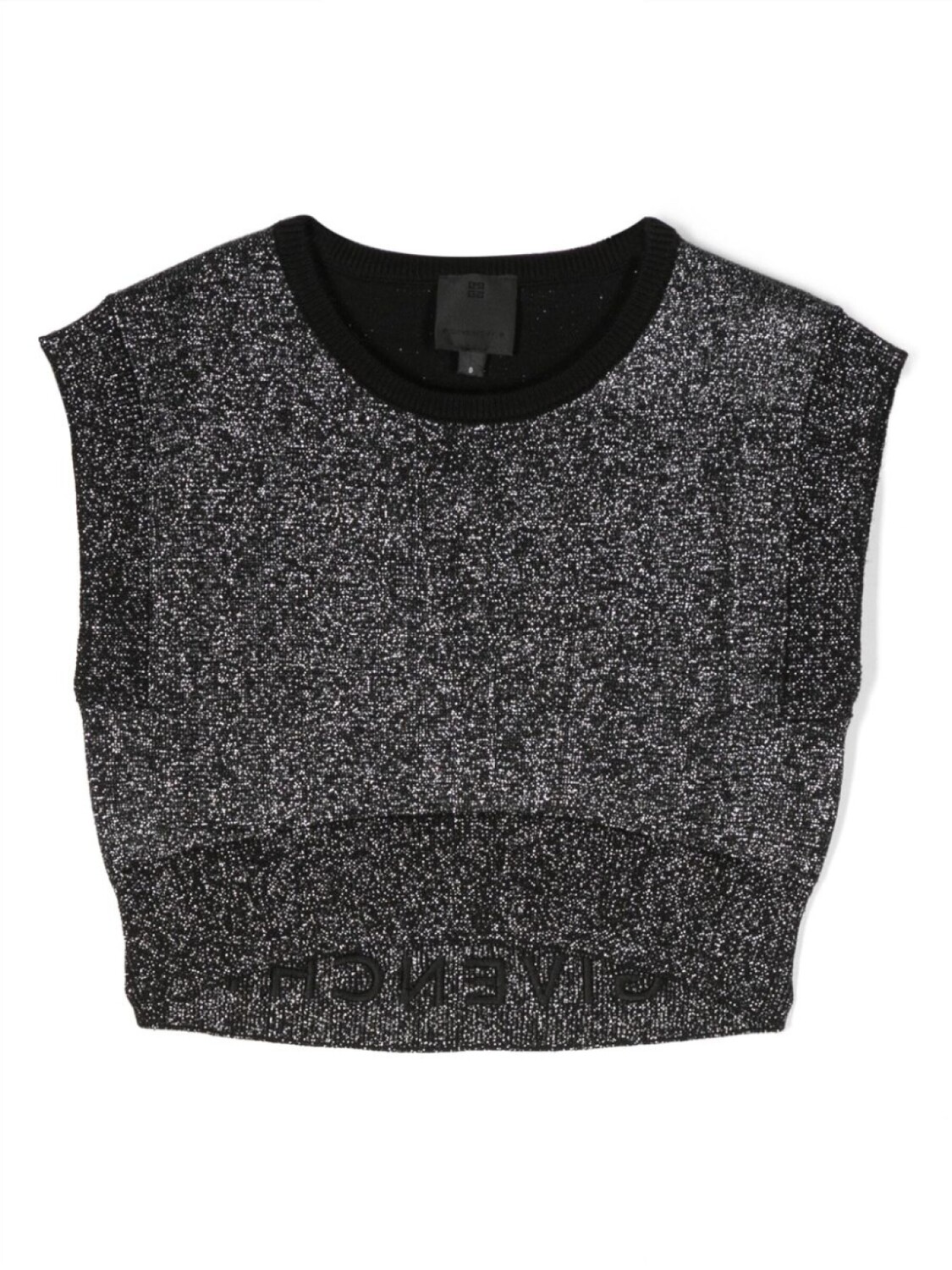 

Givenchy Kids укороченный топ с вышитым логотипом, черный