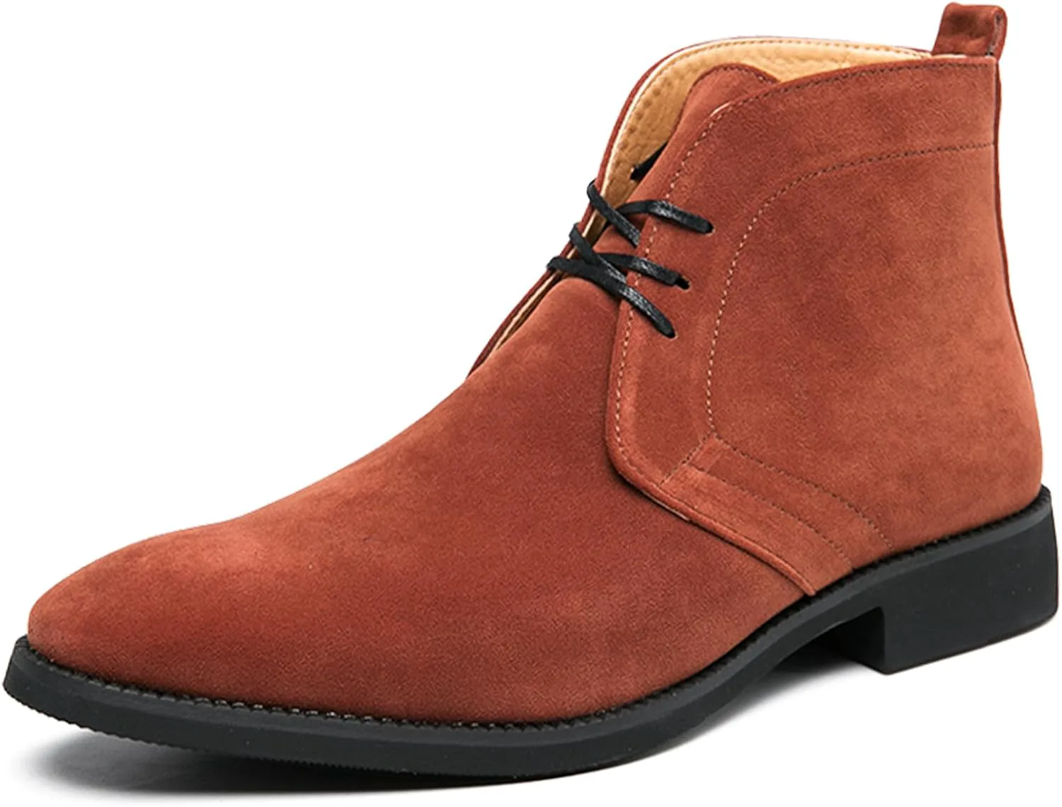 

Мужские замшевые ботинки Чакка до щиколотки с шнуровкой, низкий каблук, челси, повседневные и дезертные ботинки Lossarye, коричневый