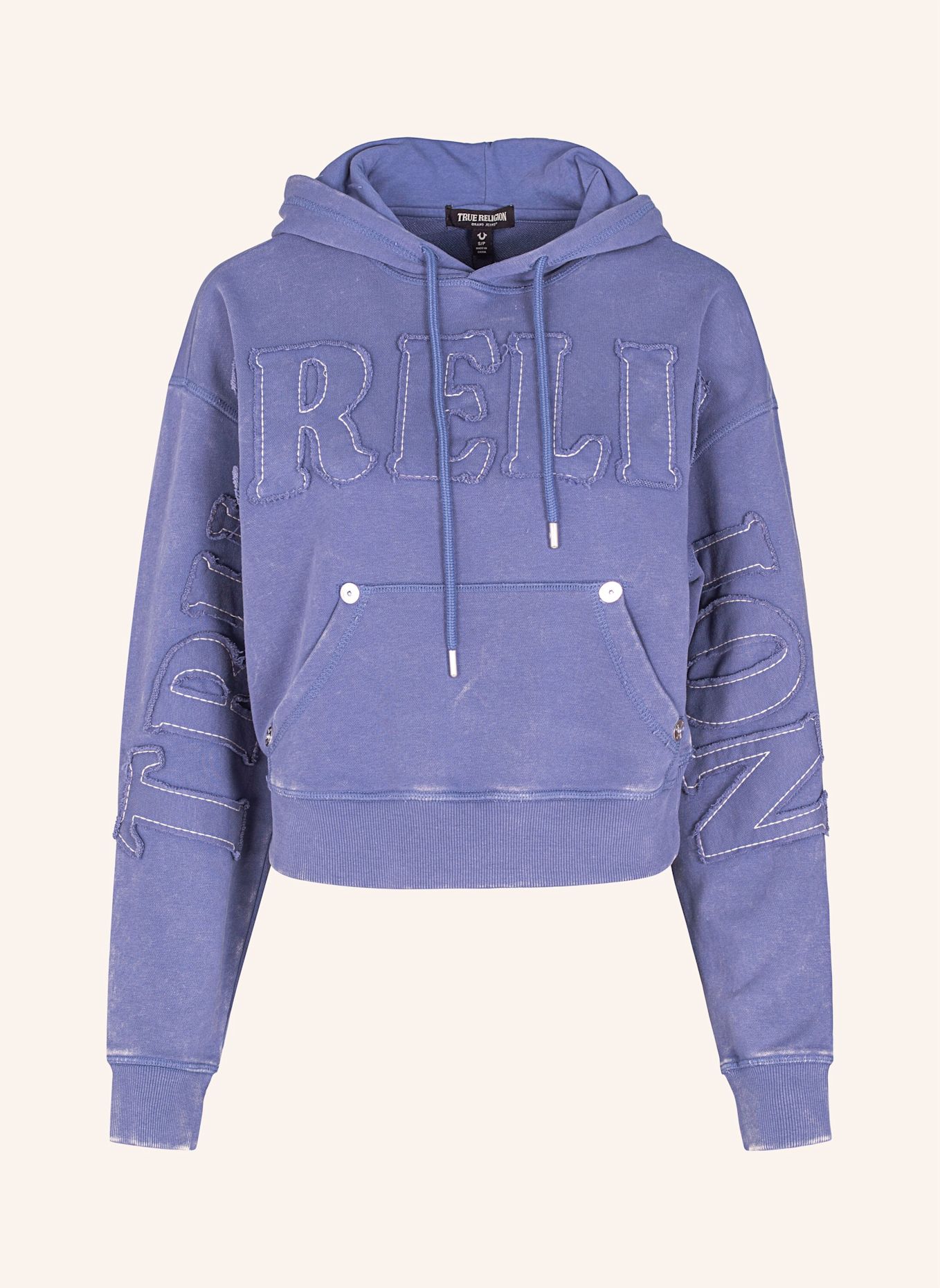 

Толстовка с капюшоном True Religion, серый