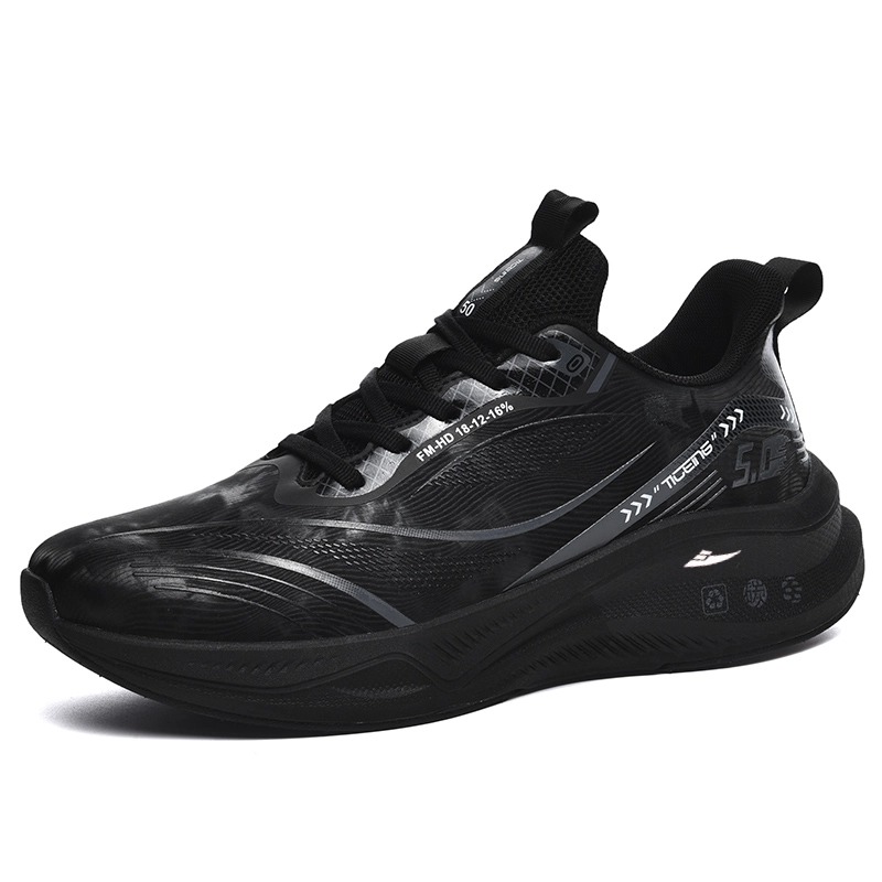 

Kuding Мужские легкие нескользящие беговые кроссовки All Black, цвет All Black