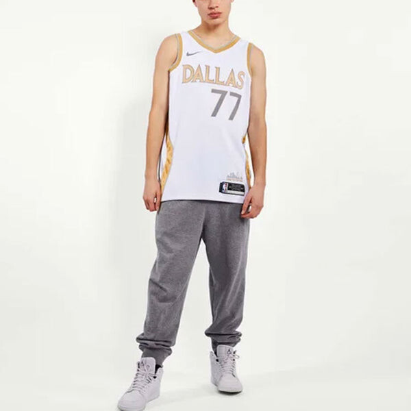 Майка Men's Nike NBA Basketball Sports SW Fan Edition 20-21 Season Doncic Mavericks . No. 77 White Jersey, белый — фото 3