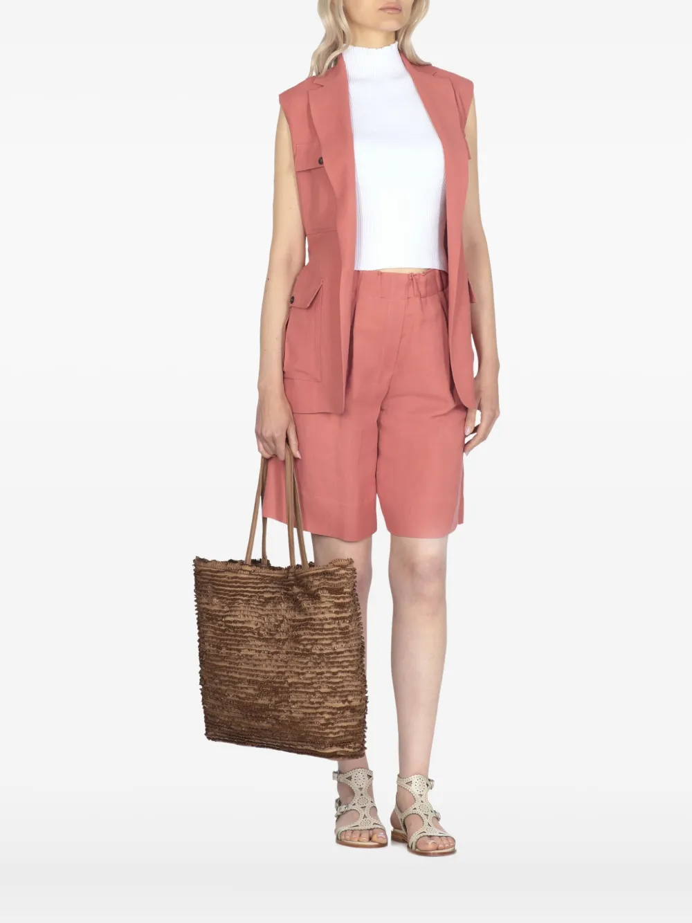 

Ребристый топ с высоким воротом Antonelli, белый