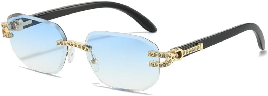 

Солнцезащитные очки для мужчин и женщин - защита UV400 - компактная оправа с градиентными линзами для занятий спортом на открытом воздухе и вождения DSVIGF, Golden Blue