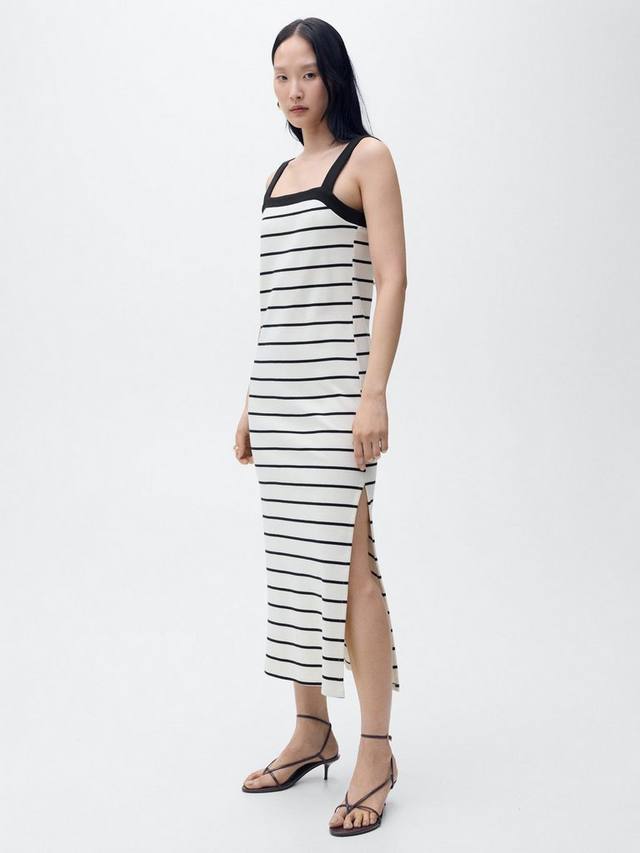 

Бесплатное платье миди в полоску от Tena Mango, Black