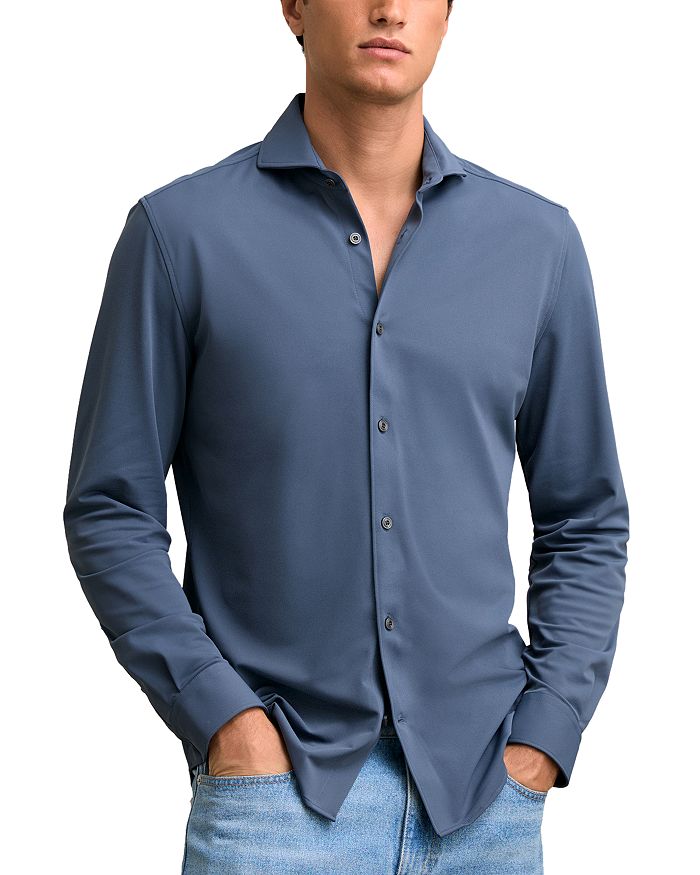 

Рубашка из джерси с пуговицами Charge Regular Fit REISS, синий