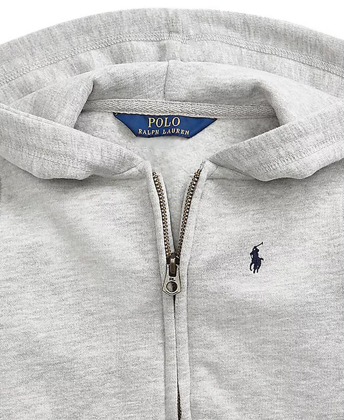 Детская флисовая худи с молнией для девочек 7-16 лет Polo Ralph Lauren, серый — фото 3