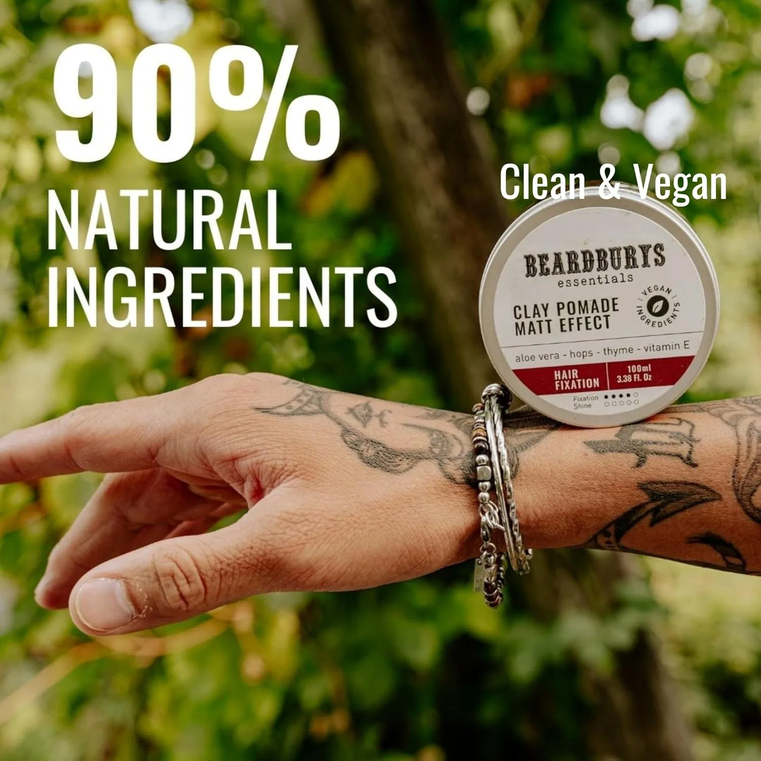 Матовая глина-помада Beardburys Essentials Clay Pomade для мужчин, 100 мл By Carobels Beardburys — фото 4
