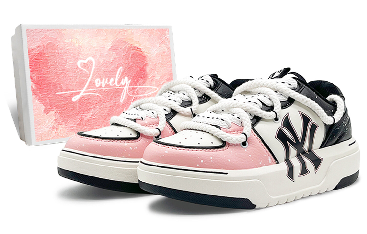 

Кроссовки MLB New York Yankees Skateboarding Shoes Unisex Low-top Pink, розовый
