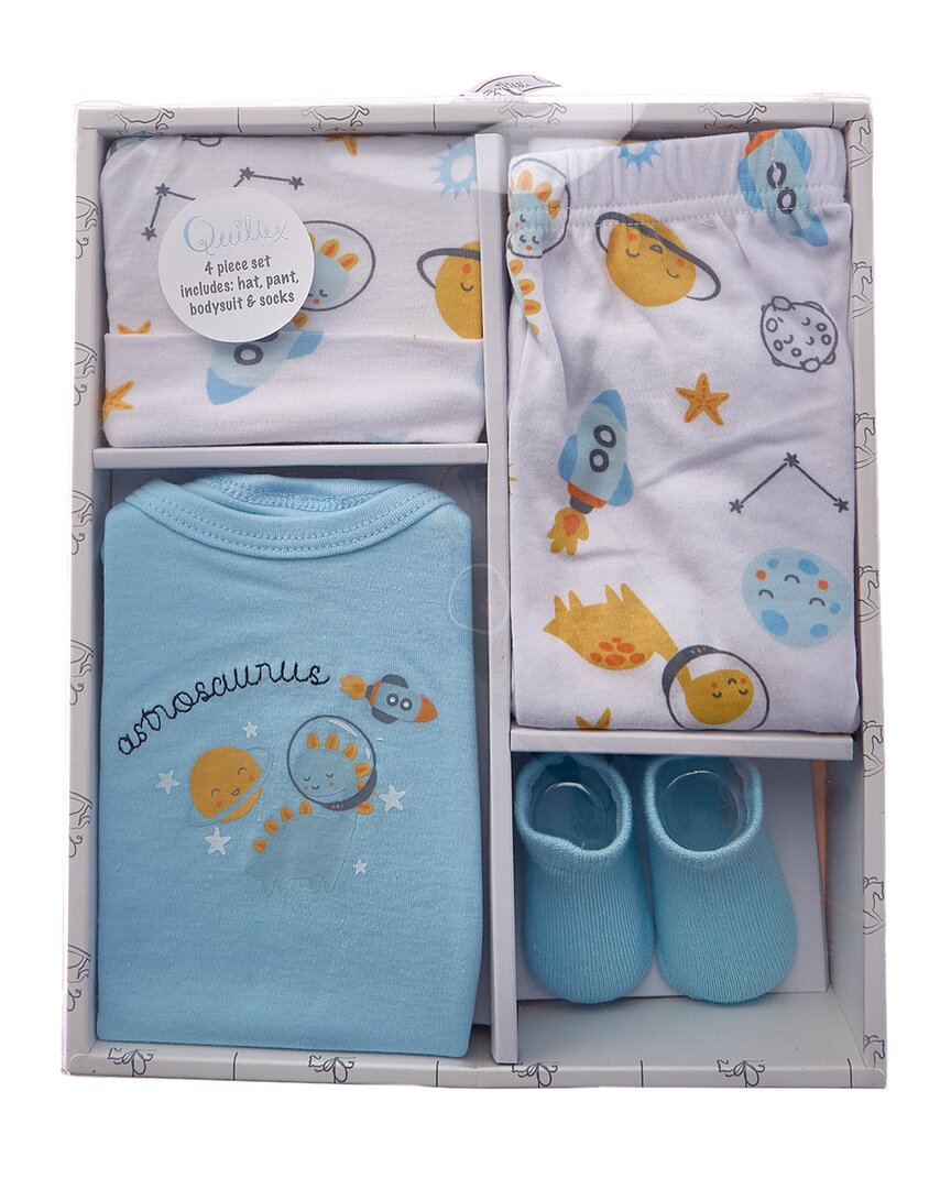 

Набор для новорожденных Quiltex Astrosaurus из 4 предметов, синий