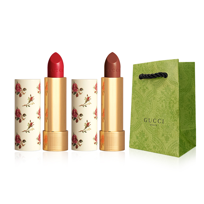 

Limited Edition Lip Glosses Lipstick Shopping Bag Легко растушевывается 1 шт/2 уп GUCCI, qingse star selection 2 pcs set, floral 25+floral 203+mini shopping bag