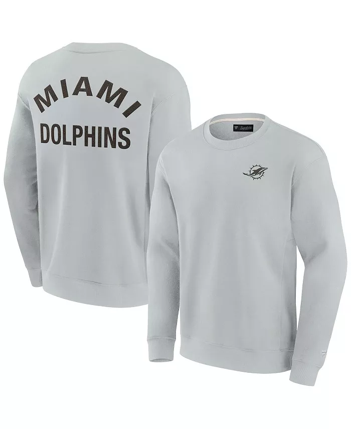 

Мужская и женская супермягкая толстовка с круглым вырезом Miami Dolphins Fanatics, серый