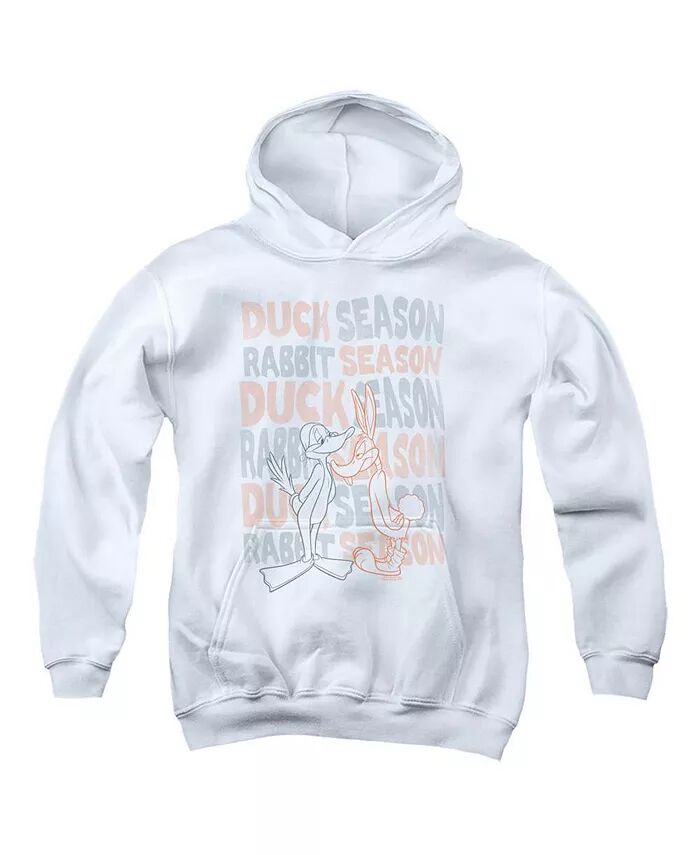 

Толстовка с капюшоном для мальчиков и подростков Duck Season Rabbit Season Looney Tunes, белый