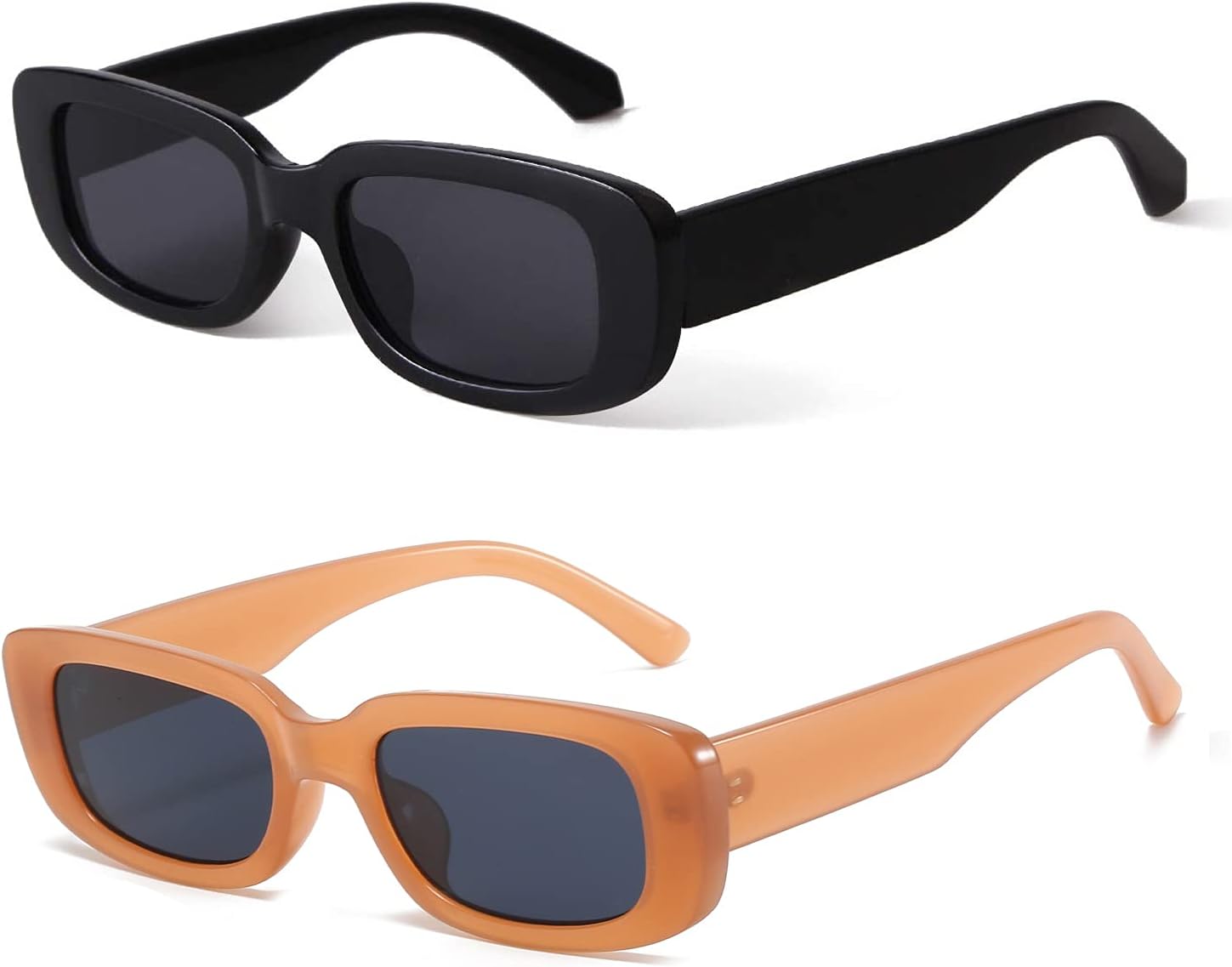 

Солнцезащитные очки BUTABY прямоугольной формы для женщин, ретро-очки для вождения, винтажный стиль 90-х, узкая квадратная оправа, защита UV400, Black Frame Grey Lens+beige Frame Grey Lens