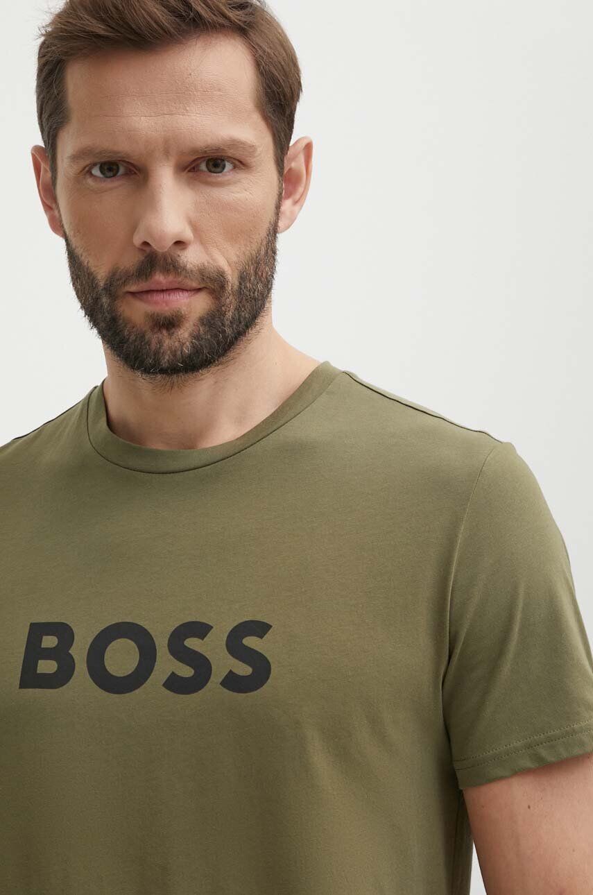 

BOSS Хлопковая футболка, зеленый