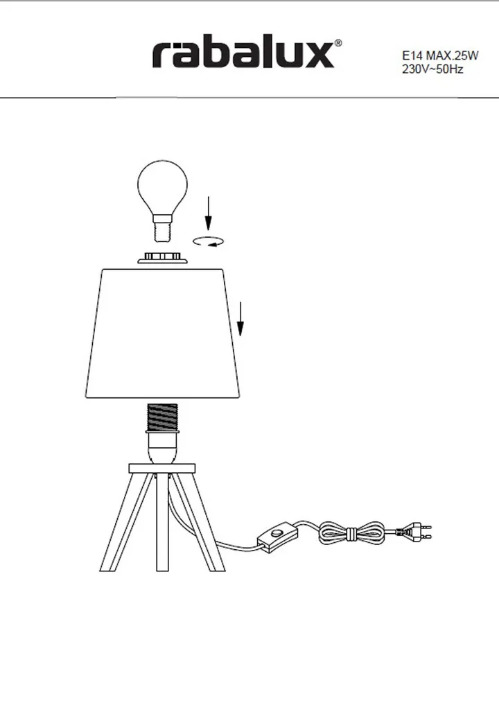 

Настольная лампа Rabalux