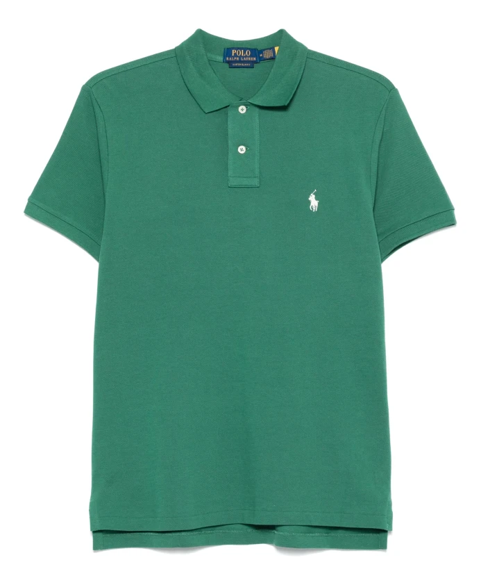 

Поло из хлопковой сетчатой ткани приталенного кроя, сшитое на заказ. Polo Ralph Lauren, зеленый